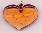 Peach Large Heart with "Bubbles"